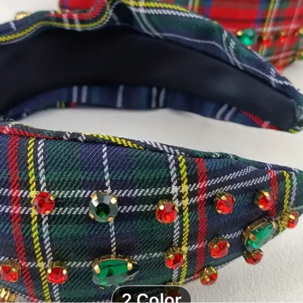 Plaid Beaded Headband - Picture 3 of 3